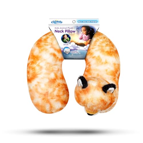 Image of Cloudz Kids Super Soft N' Cuddly Animal Airplane Travel Neck Pillow! Keep Children Comfy and Supported with a Buddy While Traveling or just Resting at Home - Brown Fox
