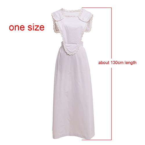 GRACEART Victorian Maid Pinafore Apron Colonial Prarie Peasant Apron with Bonnet (style04) - Image 2