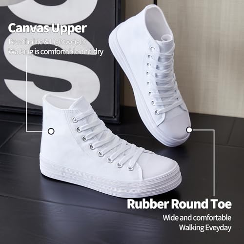HYPOCRUTE Womens High Top Sneakers Classic Canvas Shoes for Women Lace Up Canvas Sneakers Casual Tennis Shoes for Walking2