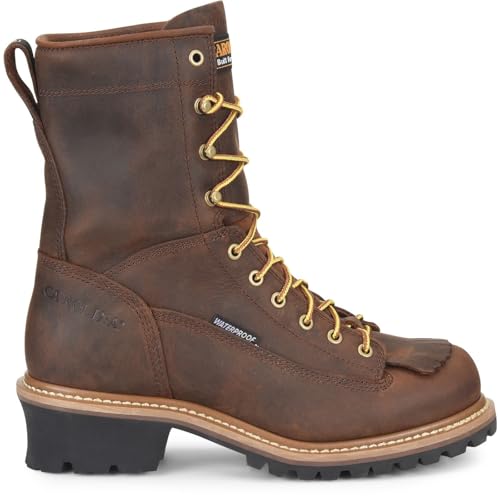 Carolina Spruce 8" Soft Toe Waterproof Logger Work Boot for Men, Durable Leather, Oil & Slip Resistant, EH Rated2