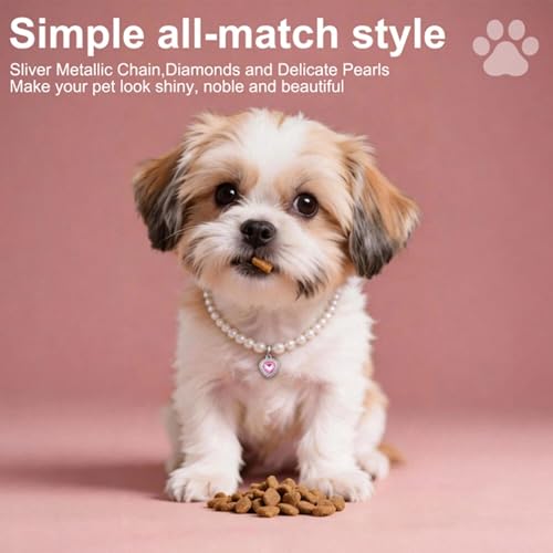 Collier de perles pour chats extensible anti-étranglement avec cœur - 6