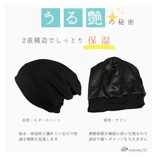 NIJISoRa156 ナイトキャップ メンズ ブラック