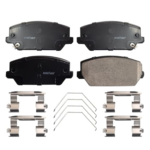 Image of Detroit Axle - Front Brake Pads for Hyundai 22-23 Elantra N Kona N 19-22 Veloster N, 2022 Replacement Ceramic Brake Pads with Hardware