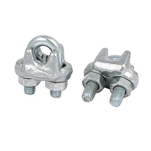 Abrazadera de cable de 8mm Aexit clips sujetadores de acero plateado pack de 10 unidades 3