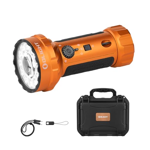 Image of OLIGHT Marauder Mini 2 Bright Flashlight 10,000 Lumen with 750 Meters Beam Distance, Rechargeable Light with Dual Charging & 5 Lighting Modes for Outdoor, Camping, Emergencies (Orange)