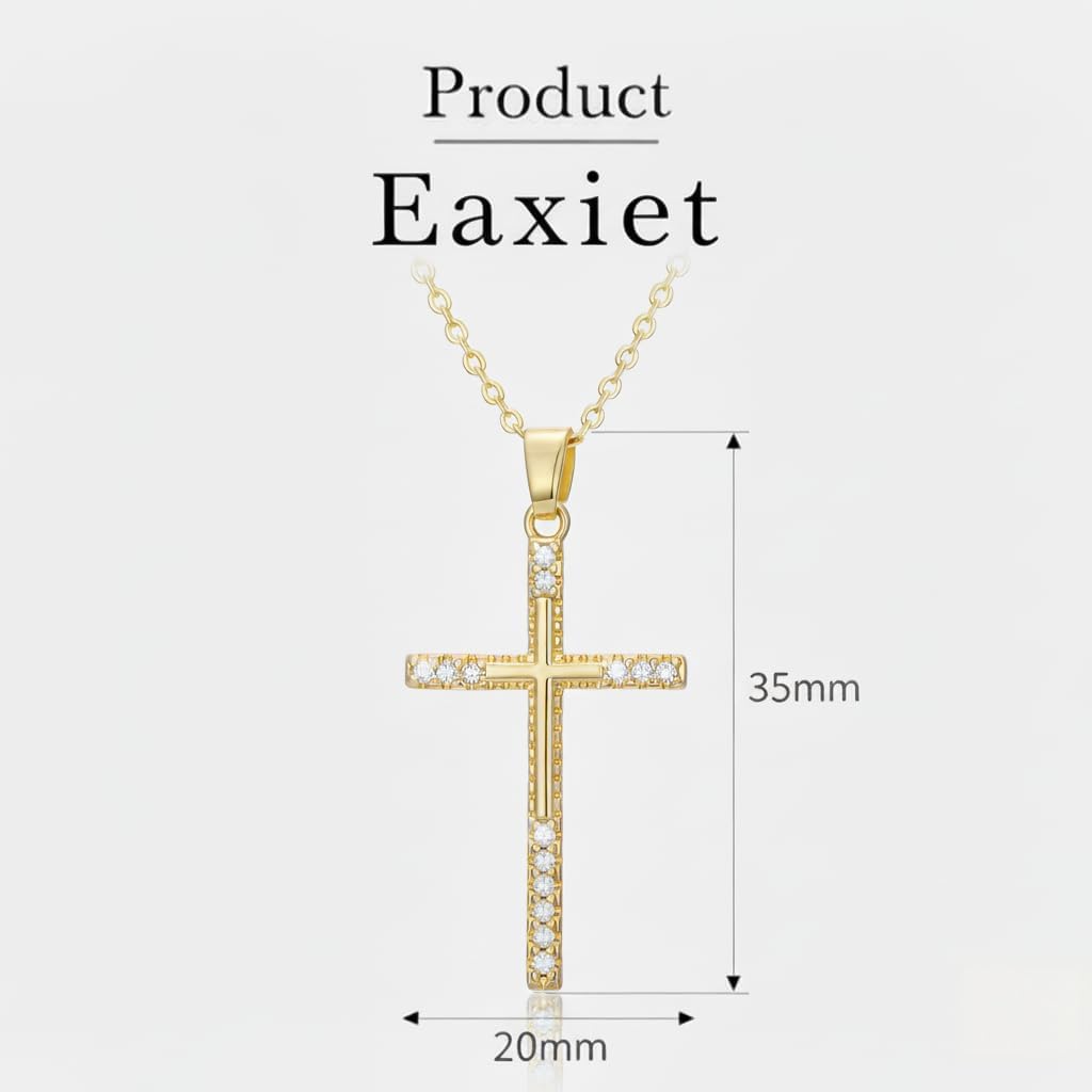 14K Gold Cross Necklace for Women Elegent Gold Cross Pendant Necklace Religious Jewelry Gift - Image 6