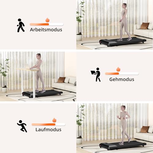 Raceable Lacuffy Walking Pad leise, Laufband für Zuhause Max 136 kg mit LCD-Anzeige und APP, Laufband Schreibtisch mit Training Couses und AI Traininging – Bild 5