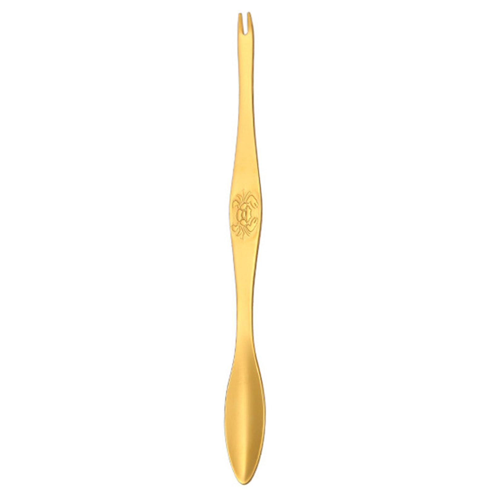Tsophreniq Premium 304 Stainless Steel Seafood Tools: Fork & Spoon Set with Ergonomic Handle for Lobster Meat Seafood Utensils