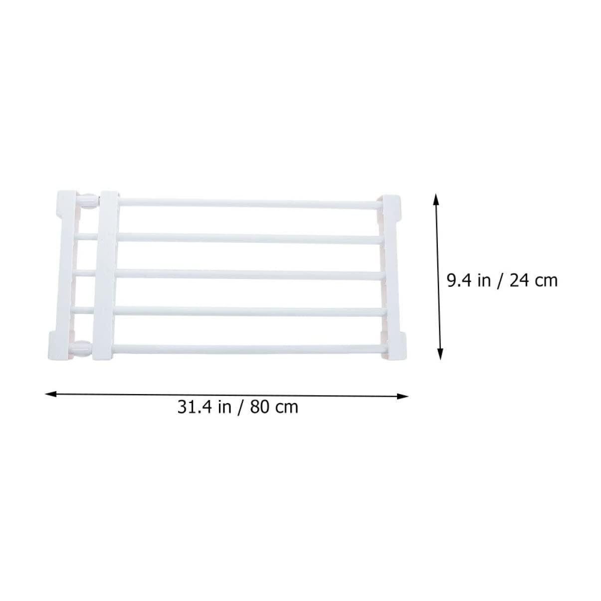 Mipcase Separador de Armario Extensible de Plástico Blanco 50-80 Cm | Diseño Retráctil, Ancho 24cm, para Gabinete y Ropero, Organización por Niveles y Ahorro de Espacio