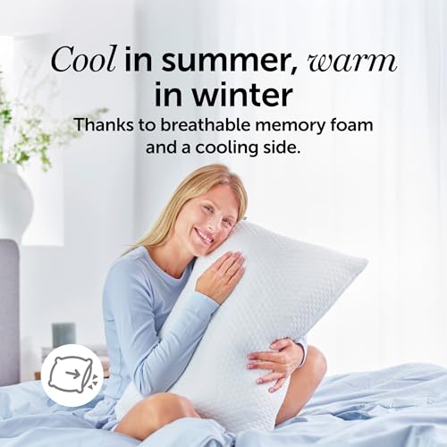 Cloudpillo Memory Foam Pillow - Luxury Ergonomic Headrest for Neck and Shoulder Pain Relief, Cooling & Warming Technology, Hypoallergenic Design, Optimal Support & Comfort - Standard Size (48x74 cm)