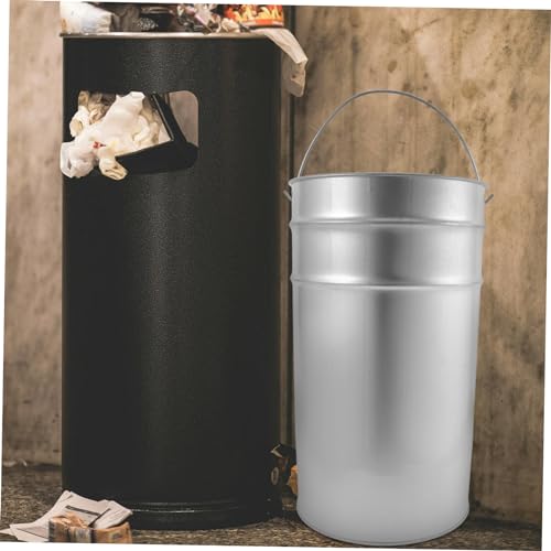 Caneca de basura metálica galvanizada portátil para cocina y exteriores miniatura 7