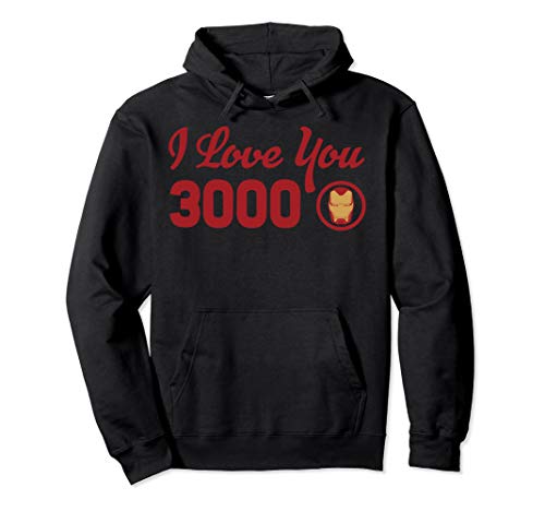 Marvel Avengers Endgame Iron Man I Love You 3000 Red Logo Pullover Hoodie