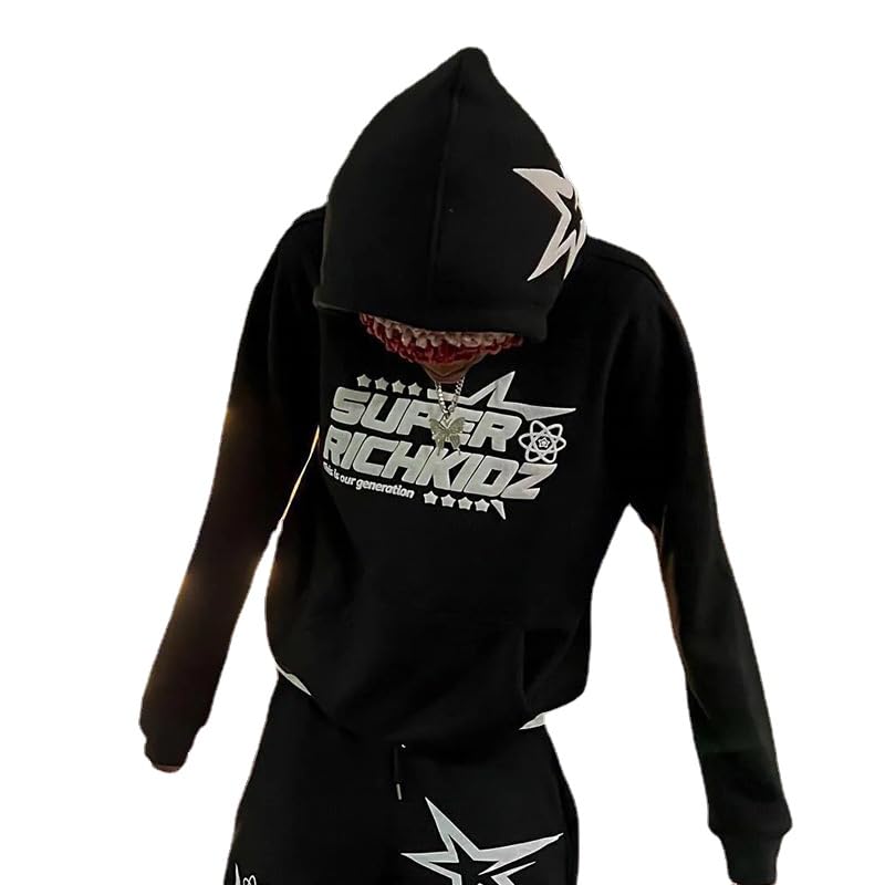 Sudiup Star letter printed hoodie for men and women's hip-hop sportswear, loose hoodie top