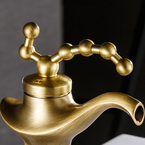 Robinet cascade pour lavabo à commande unique, mitigeur eau chaude et froide compact