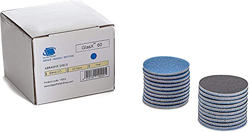 GLASS POLISH GP14202 GlasX-60 Fine Grade Abrasive Disc with Hook and Loop, Silicon Carbide Sanding Disc/Ã˜ 2 inch/Pack of 20 Discs