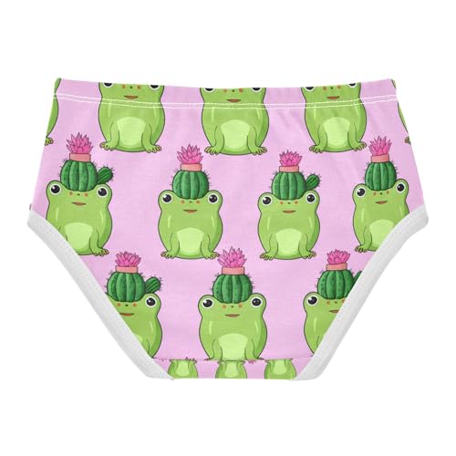 Cute Green Frogs Cactus Pot Toddler Girls's Underwear 2T 202c18042