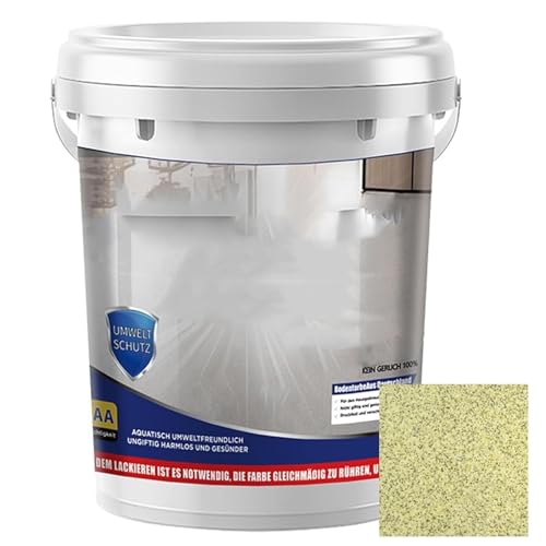 Epoxy Colored Sand Floor Paint, High Gloss Marble Effect Garage Coating, Waterproof & Non-Slip Self-Leveling Epoxy Floor Coating