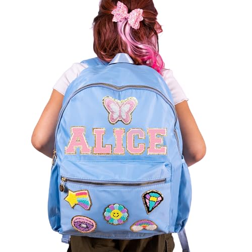 Personalized Backpack Girls Back To School Backpack With Name Patch Custom Nylon School Backpack Gifts for Boys Kids Toddles Students Birthday Christmas