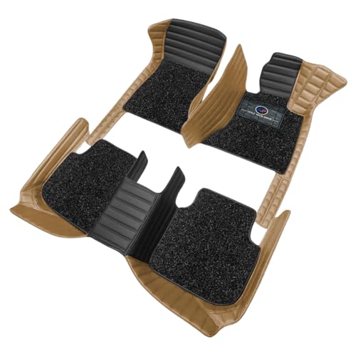 Image of Autofurnish Combination 9D Car Mat Full Set for Maruti Suzuki Dzire 2024 || Luxury Leather Dual-Stitch Full Set 9D Car Floor Mat || 100% Waterproof || Color : Black FR-Chamois
