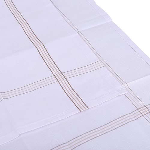 Image of Premium Men's Cotton Handkerchief White Big Extra Soft Super Absorbent Hanky Rumaal Set, 100% pure cotton