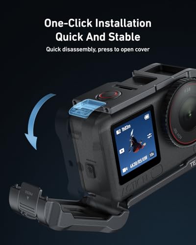 Image of TELESIN Aluminum Alloy Protective Frame Case for DJI Osmo Action 6 Camera, Quick-Release Metal Rabbit Cage Protective Frame Housing Sleeve with 1 /4 inch Screw and Cold Shoe
