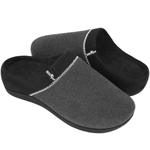 Image of ERGOfoot Orthopedic Slippers with Arch Support for Women Men | Orthotic House Shoes for Plantar Fasciitis, Heel Pain Relief, Slip on Clog with Anti-Skid Rubber Sole