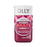 OLLY Ultra Women's Multi Softgels, Overall Health and Immune Support, Omega-3s, Iron, Vitamins A, D, C, E, B12, Daily Multivitamin, 30 Day Supply - 60 Count