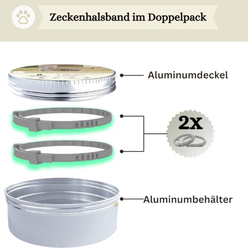 Animalea® Zeckenhalsband für Katzen (2 Stück) - Länge 38cm - wirksamer Schutz gegen Zecken und Flöhe - wasserfest und Leuchtend bis zu 8 Monaten Zeckenschutz mit 100% natürlichen Inhaltsstoffen