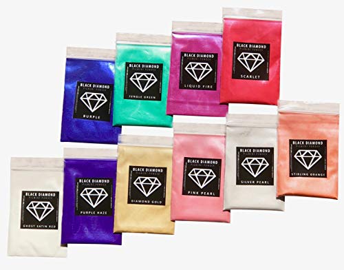 VARIETY PACK 3 (10 COLORS) Mica Powder PURE, 2TONE series variety pigment packs (Epoxy,Paint,Color,Art) Black Diamond Pigments®