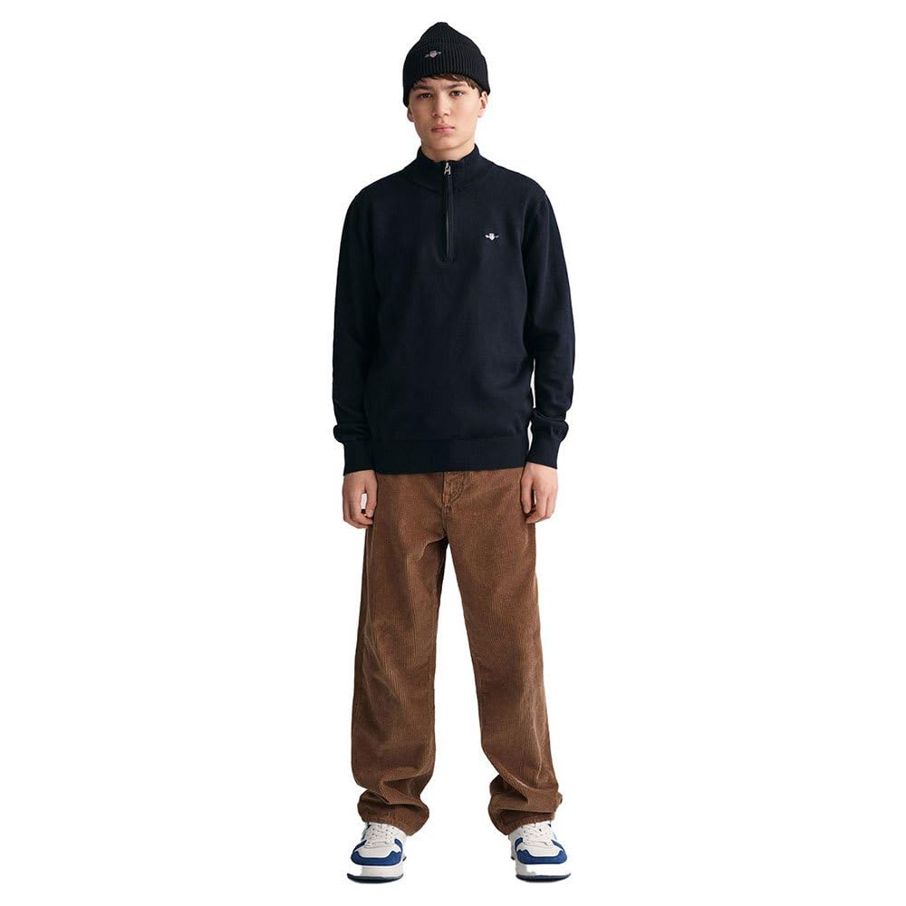GANT Dziecięcy sweter Shield Cotton Half Zip, niebieski (Evening Blue), 158-164
