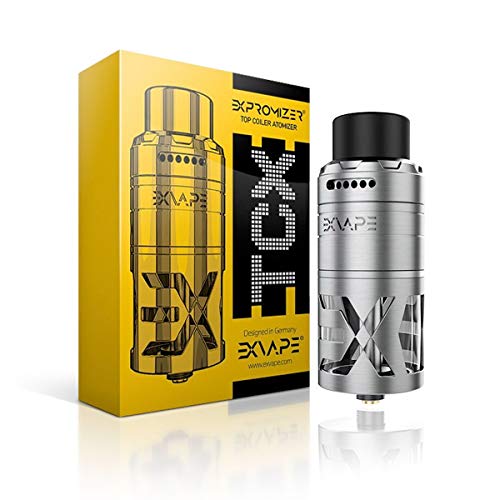 eXvape eXpromizer TCX RDTA Tank Clearomizer 7 ml, Durchmesser 25 mm, Top Coiler, Verdampfer für e-Zigarette, black matt – Bild 3