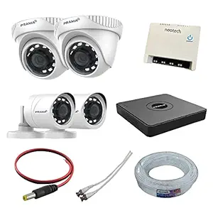 Prama Wired 1MP Full CCTV Camera Kit for Home and Office Use with 5 Year Warranty (1MP2D2B4CHDVR)
