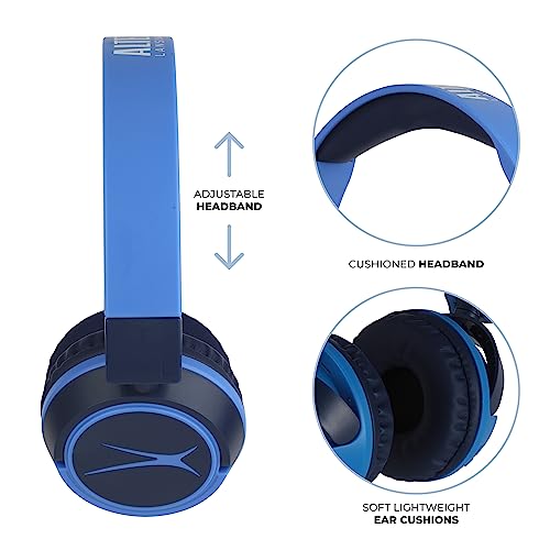 Image of Altec Lansing Kid Safe 2-in-1 Wireless Bluetooth Headphones - Crystal Clear Sound, Safe Volume Limiting, Foldable Design - Enjoy Audio and Protect Your Child's Hearing (Knight Blue)