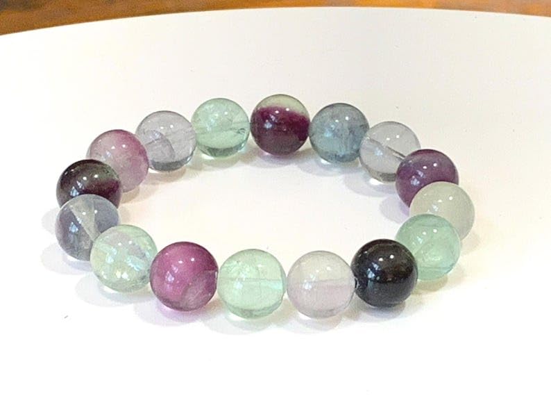 Bracelet multicolore en fluorite naturelle pour le yoga