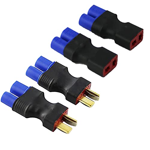 LINSYRC 2 pièces Connecteur Mâle Fiche EC3 vers Femelle Prise T Dean et 2 pièces Connecteur Femelle Fiche EC3 vers Mâle Prise T Dean pour Batterie RC Lipo
