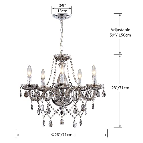 Sm Saint Mossi Saint Mossi 5 Light Modern K9 Crystal Chandelier thumb #1