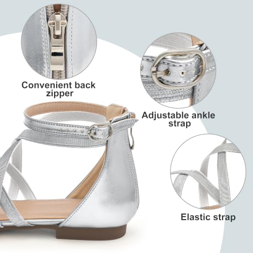 Image of Reimferce Womens Ballet Flats for Wedding: Comfortable Dress Work Flat for 2026 - Ladies Dressy Zipper Walking Shoes