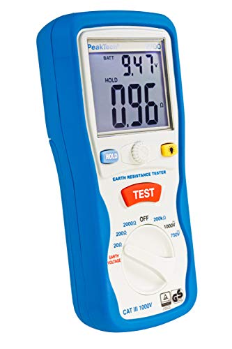 PeakTech P 2700 2700 - digitale aardingsmeter met verlicht dubbel LCD-display en 2 aardingsstaven, bodemweerstand… - Image 4