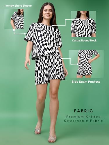Image of PURVAJA Women's Checkered Short Sleeve Mini Dress
