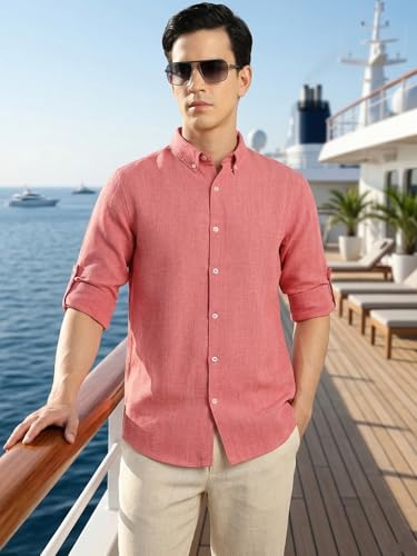 Image of Thomas Scott Men's | Solid | Textured Fabric | Full Sleeve | Slim Fit | Polyester-Blend | Spread Collar | Casual Shirt