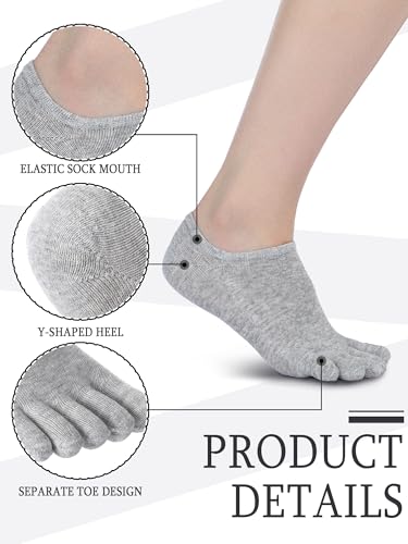 Image of Bencailor Women Toe Socks Cotton No Show Sock