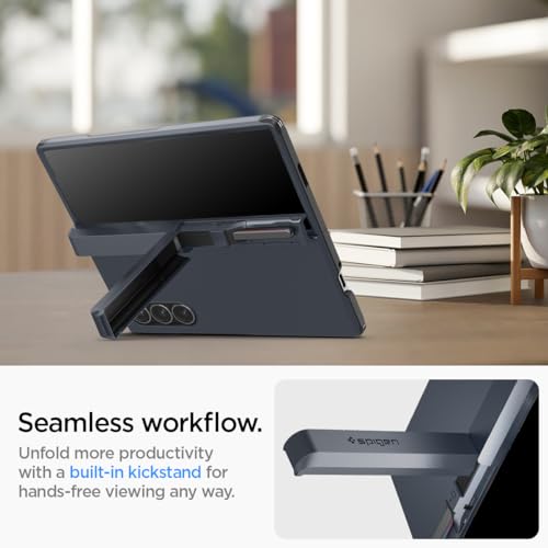 Image of Spigen Tough Armor Pro P | Samsung Galaxy Z Fold6 Case [Hinge Protection] [Kickstand] [S Pen Holder] Galaxy Z Fold 6 Back Cover | PC - Metal Slate