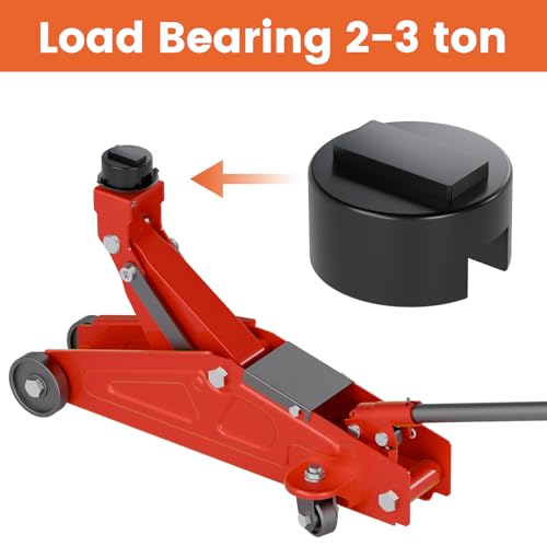 Image of Mapleza Round Floor Jack Rubber Pad 4 Pack | High quality rubber pad, pinch weld frame rail protector, universal adapter for most vehicle floor jack stands