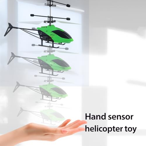 Image of Remote Control Helicopter Toy for Kids - Strong Flying, Rechargeable, LED Lights, Indoor & Outdoor RC Helicopter with Hand Sensor Control