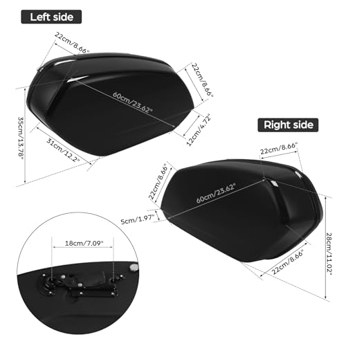 Saddlebag Saddle Bags Fit For Harley Street Bob Low Rider S ST FXLRS FXLRST Gloss Black miniatura 3