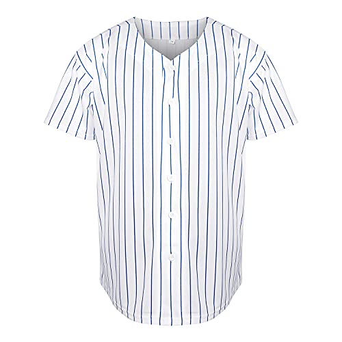 MESOSPERO Camisa de botones para hombre, manga corta, uniforme deportivo de béisbol, camiseta básica tamaño S-XXXL miniatura 2