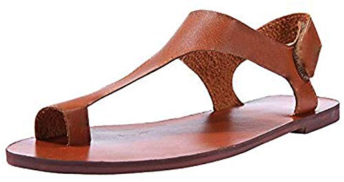 POLP Sandalias y Chancletas Marrón Zapatos de Plataforma Plana Costura Peep Toe Sandalias de Cerrojo Playa Zapatos de Verano Sandalias con Plataforma para Mujer Sandalias Plataformas Mujer