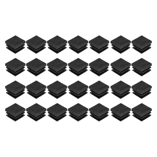 Image of uxcell 28Pcs Square Plastic Plugs, 22 x 22mm /0.87 x 0.87inch PE Pipe Tubing End Caps for 17-20mm /0.67-0.79inch Square Tube Furniture Chair Leg, Black
