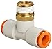 SMC KQ2T11-34AS PBT & Brass Push-to-Connect Tube Fitting with Sealant, Branch Tee, 3/8" Tube OD x 1/8" NPT Male