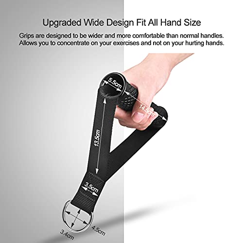 Image of Shopoflux Heavy Duty Handles with Solid ABS Cores and Welded D-Rings for Gym Machine, Resistance Band, Cable Machines (1 Pair) (Black)